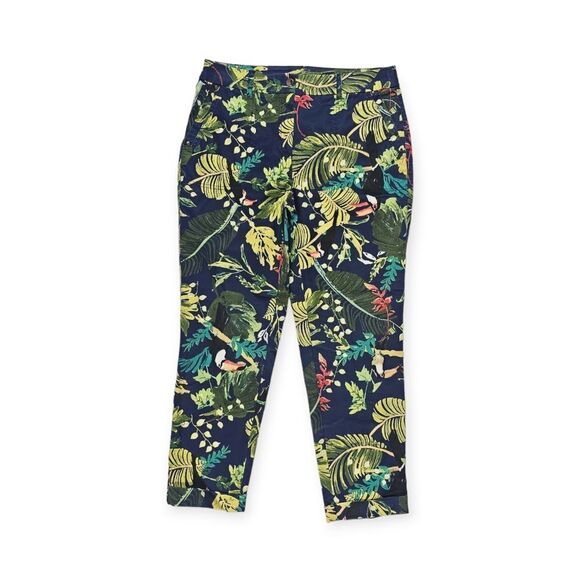 Chico's Pants - Chico's Tropical Leaf Printed Cropped Ankle Pants Women's‎ Size 0.5 Petite